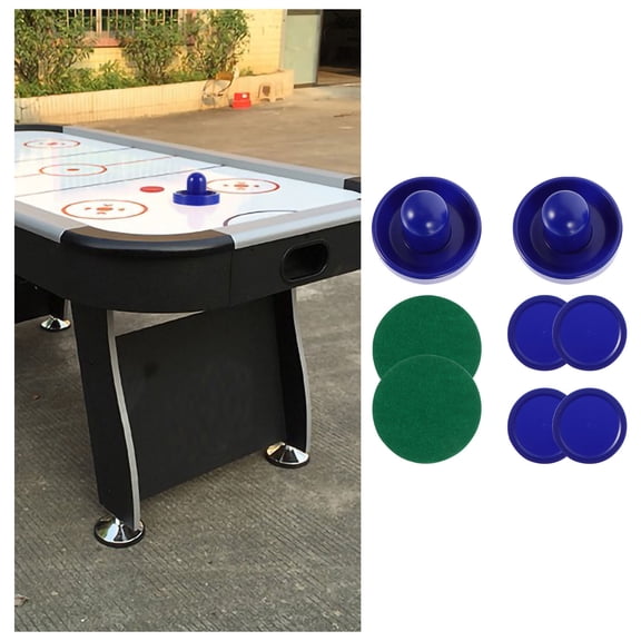 ROMANSENTIAL 1Set Blue Plastic Air Hockey Pusher Accessory for Home and Tables