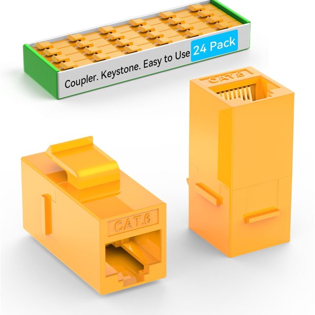 Acoplador Keystone Sokqovt CAT6 RJ45 (paquete de 24) naranja