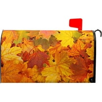 Fall Maple Leaves Mailbox Cover Magnetic Custom Autumn Decor Colorful Painting Wraps Post Letter Box Decorative for Outside Garden Yard Home Standard Mailbox 18x21 in