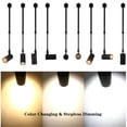 thumbnail image 4 of FSLiving 7W LED Track Spotlight Industrial Look Black Pendant Light J-Type Track Light with Telescoping Rod COB LED Stepless Dimming Adjustment Remote Control Spotlight Customizable - Set of 3, 4 of 8