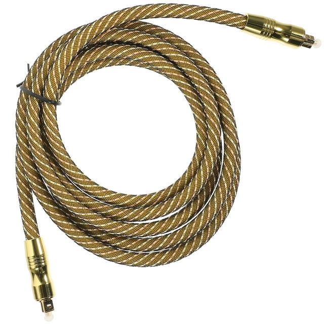 Miangastore Gold Plated Connector Optical Audio Cable Golden 1Set 7mm Diameter