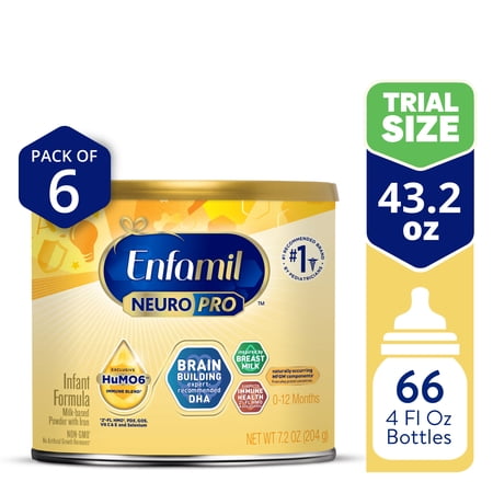 Enfamil NeuroPro Powder Baby Formula, MFGM* 5-Year Benefit, Exclusive HuMO6 Immune Blend, 7.2 Oz Sample Can, 6 Count