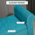 thumbnail image 6 of HOMCOM 50" Bed End Bench with Ottoman and Storage, Teal, 6 of 8