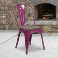 thumbnail image 2 of Flash Furniture Tenley Purple Metal Stackable Chair with Wood Seat, 2 of 7