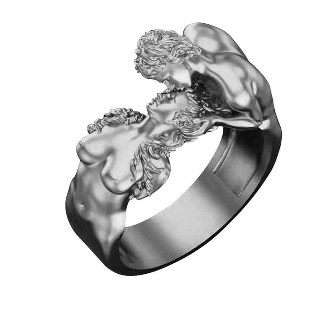 Anillos para mujer, regalos para mujer, regalo de San Valentín, anillos para pareja para hombre y mujer, anillo de aleación de serie exagerada.