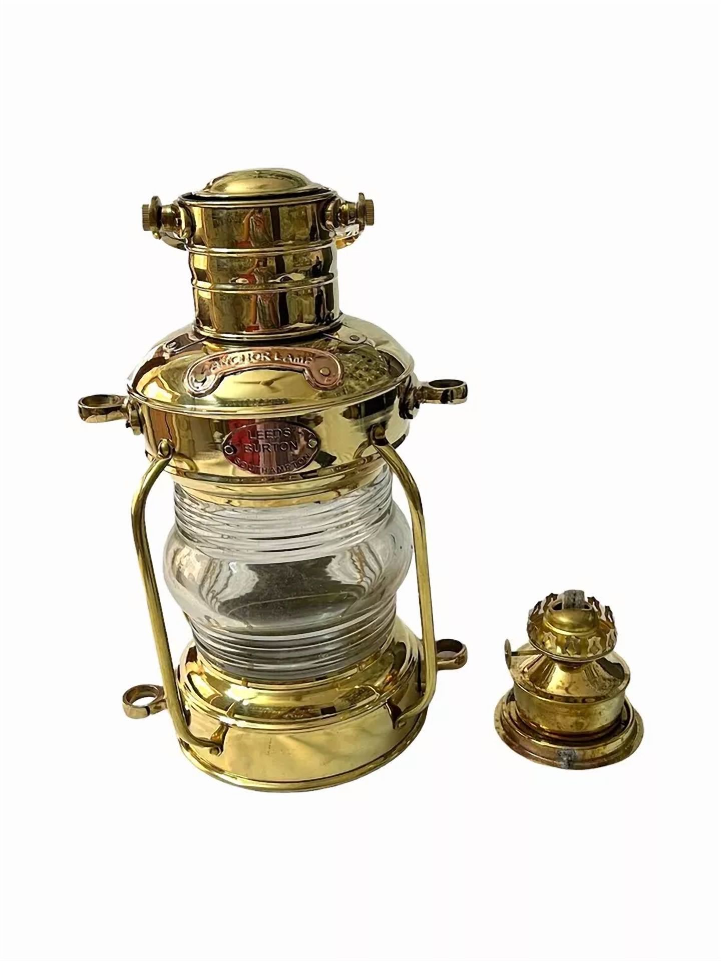 Vintage Brass Anchor Oil Lamp Collectible Nautical Maritime Ship Lantern Oil lamp Boat Light