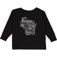 thumbnail image 3 of Inktastic Wisconsin State Word Salad Boys or Girls Long Sleeve Toddler T-Shirt, 3 of 5