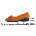 thumbnail image 4 of ZACPNCV Womens Plus Size Suede Wedge Flats Round Toe Bow Design Comfort Casual Shoes Summer, 4 of 9