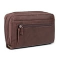 thumbnail image 2 of Julia Buxton Women's Heiress Double Zip Organizer Leather, Mahogany, 2 of 6