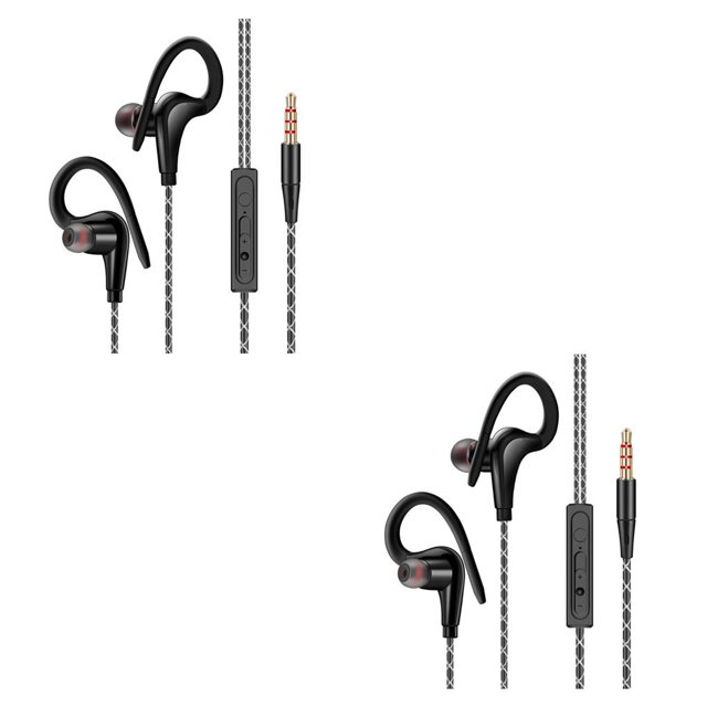 Matsuzay Auricular deportivo impermeable bajo en la oreja auriculares cancelación de ruido a prueba de sudor portátil manos libres música Negro 2Conjunto