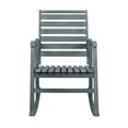 thumbnail image 6 of Carey Modern Slat-Back 300-Lbs Support Acacia Wood Patio Outdoor Rocking Chair, Gray, 6 of 8