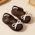 thumbnail image 6 of Viluyesy Girls Mary Jane Shoes Hook Loop Breathable Hollow Out Bow Closed Toe Soft Sole Princess Dress Shoes Brown Size 5.5 Toddler, 6 of 7