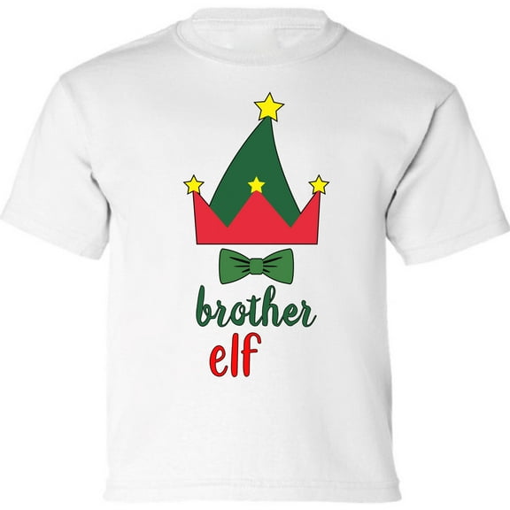 Elf Brother Youth T-Shirt Christmas Gift for Boys Girls - XS S M L XL Xmas Graphic Tee - Christmas Unisex Shirt Cotton Top Tee Gifts for Kids