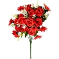 thumbnail image 2 of Torqee Premium Artificial Rose Bouquet,32cm Realistic Silk Flower Stems for Home Wedding Vase Centerpiece Floral Arrangement,Red, 2 of 5