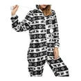 thumbnail image 6 of Women's Christmas Hoodie One-piece Pajamas Fleece Women's Fawn Snowflake Printed One Piece, 6 of 7