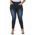 thumbnail image 3 of Gocolloa Womens Plus Size Skinny Jeans High Waisted Stretchy Classic Ankle Jean Dark Blue 20W, 3 of 6