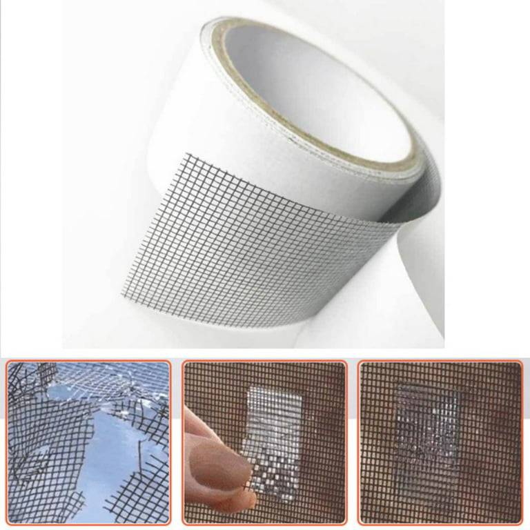Mesh Screen Repair Tape Fiberglass Self-Adhesive Covering up Holes For  Window Door Tent Screen Prevent Mosquitoes Insects (Black)