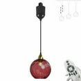 thumbnail image 1 of FSLiving Éclairage sur Rail de Type H à Hauteur Réglable E26 Ampoules Edison DEL Intelligentes avec Minuterie Globe en Verre Martelé Rouge Profond 4 Pi Suspension à Intensité Réglable Décorer pour Plante Îlot de Cuisine Personnalisable, 1 of 9