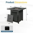 thumbnail image 6 of Heynemo 30" Outdoor propane fire pit table with Lid & Lava Rocks, 2in1 50,000 BTU Outdoor Gas Fire Pit Table with Waterproof Cover, 6 of 7