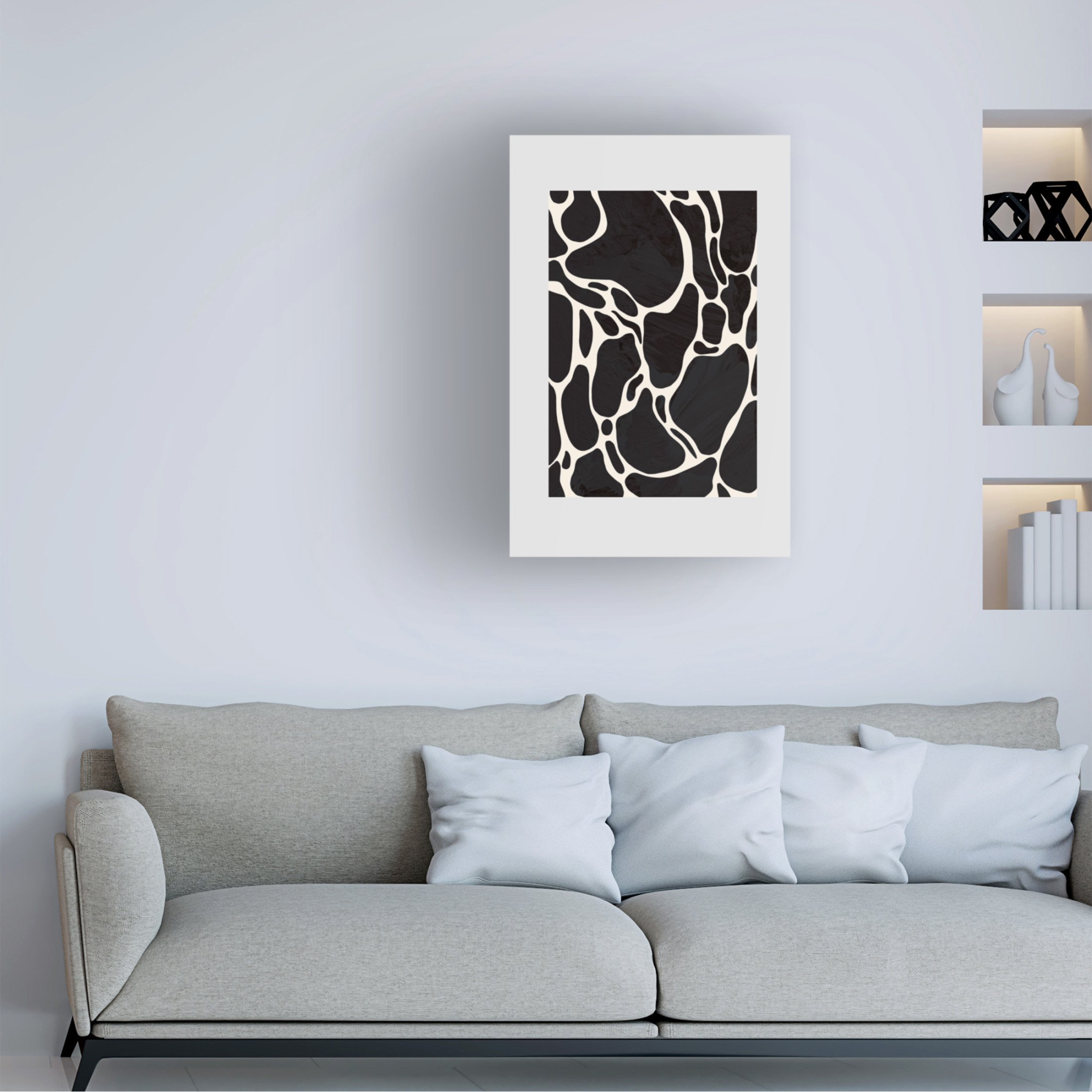 Canvas Wall Art - Pictufy Studio 'Giraffe Grey' Wall Art for Living Room, Bedroom, or Office Décor by Trademark Fine Art - 22 x 32 Inches