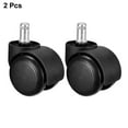 thumbnail image 4 of Office Chair Casters Wheels 2 Inch PU Wheel 11mm Stem Swivel Caster Black, 2 Pcs, 4 of 4