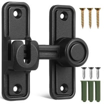 WRITWAA Gate Hardware Barn Door Lock Zinc Alloy Black 1 Set for Property Managers
