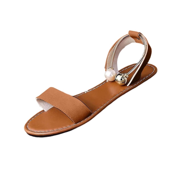 Sandalias de Mujer Cómodas Versátiles Hebilla Correa Plana Más Tamaño Primavera Y Verano de Moda Tacón Bajo