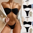 thumbnail image 2 of Swimsuits for Women Women's Metal Chain Halter Split Bikini, 2 of 8