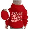 thumbnail image 1 of PMVFHDE Sweat à Col Rond en Solde, Chandail à Capuchon à Manches Longues pour Fille, Sweat à Capuche Graphique, Pull Mignon pour Enfants, Vêtements pour Filles Rouge, 140, 1 of 5