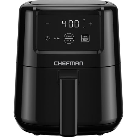 chefman 2 qt compact air fryer w/ digital display and shake reminder - black