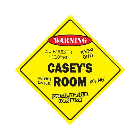Casey's Room Sign Crossing Zone Xing | Indoor/Outdoor | 14" Tall kids bedroom decor door children's name boy girl