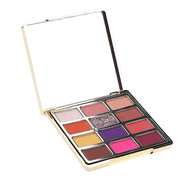 12 colores hermoso juego de sombras de ojos mate polvo brillo paleta de sombras de maquillaje, sombras de ojos súper altamente pigmentadas para crear un maquillaje Night Charming Jinwen Paleta de sombra de ojos