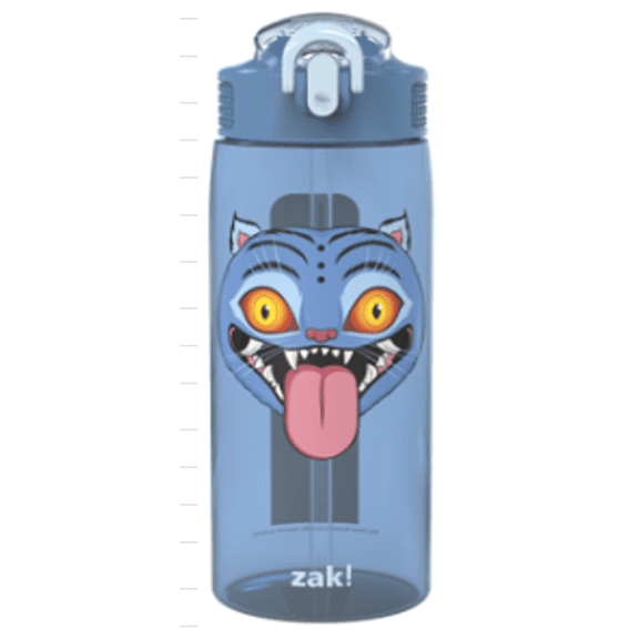 Zak Designs 16oz Park Water Bottle, Blue, Leak-proof, Durable Plastic