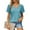 Sky Blue, variant on XWSHYW Summer Tops for Women 2025 Women's Plus Size Tops Short Sleeve V Neck Solid Tee S-2XL