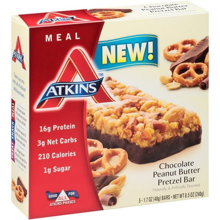 bars atkins peanut butter pretzel bar junk choc meal chocolate box nutritionals avoiding benefits walmart vitanetonline vitamins count oz
