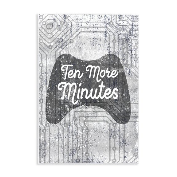 Stupell Industries Contemporary Ten More Minutes Video Games Wall Plaque Art, 13 x 19, by Lil' Rue