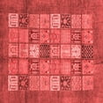thumbnail image 1 of Ahgly Company Machine Washable Indoor Square Abstract Red Modern Area Rugs, 8' Square, 1 of 4