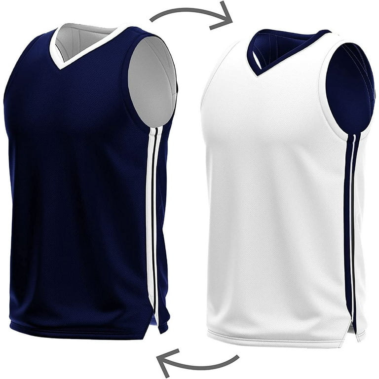 ARTORE Reversible Basketball Jersey for Men, Black and White Adult