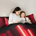 thumbnail image 5 of Feelyou Neon Glowing Lightning Queen Comforter Set, Red Stripes Abstract Bedding Sets, Teens Kids Boys Girls Reversible Bedding Comforter Set, Luxury Bedroom Decor, 3pcs, 5 of 8