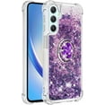 thumbnail image 3 of Compatible with Samsung Galaxy A25 5G Case Glitter Liquid Clear Bling Moving Floating Sparkle with Ring Diamond Kickstand TPU Girly Women Cute Phone Case for Samsung Galaxy A25 5G Purple YBZ, 3 of 14