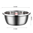 thumbnail image 3 of Food Mixing Fruit Bowl Stainless Steel Tableware Salad Beater Vegetable Basin, 3 of 8
