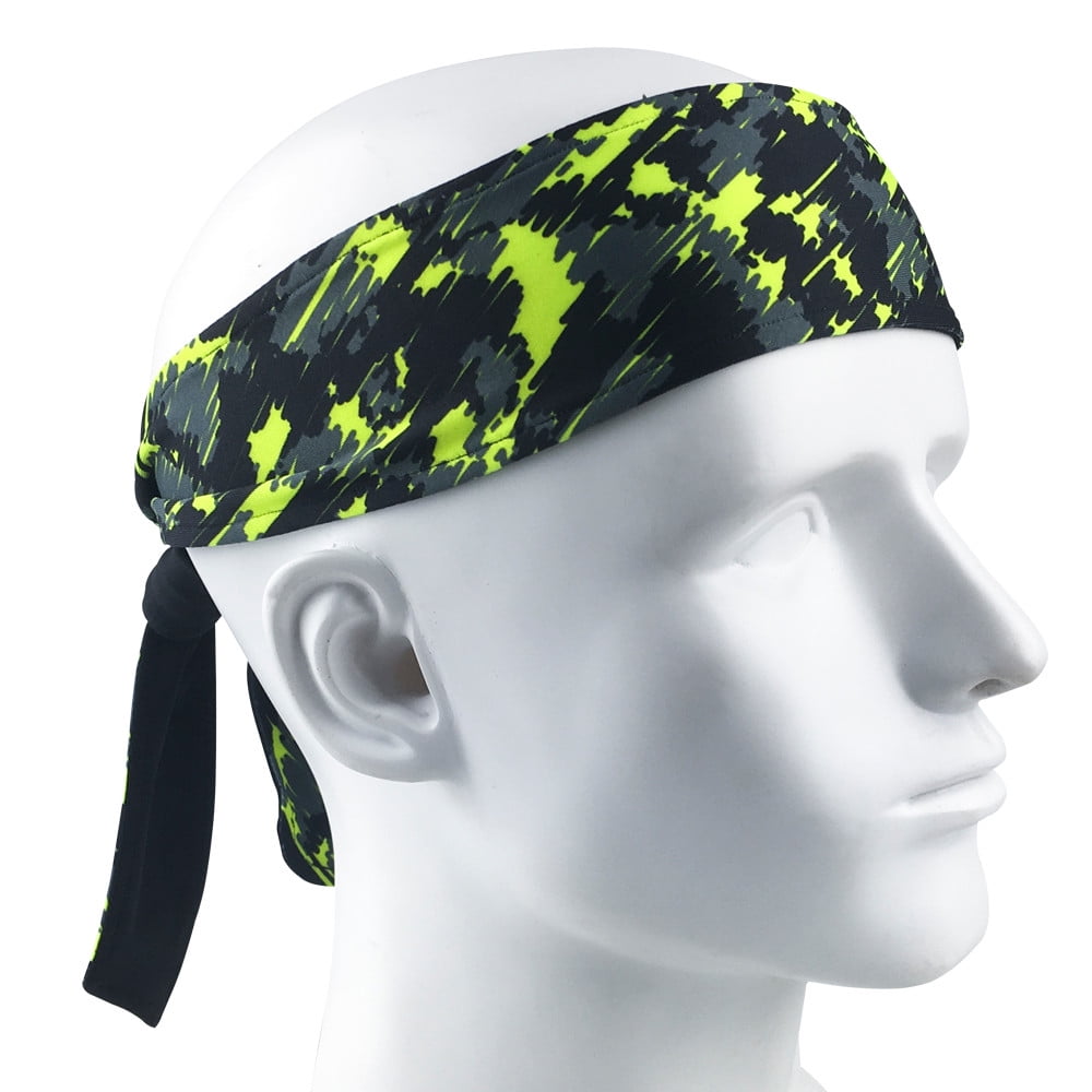 Stretch Head Tie Headband Sports Sweatband Tennis Basketball Run Sweat Hair Band 