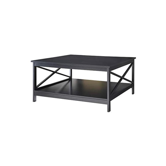 Homestock French Fabulous Square Coffee Table, 36-Inch, Durable Material, 36" W X 36" D X 18" H - A Stylish Addition To Elevate Your Home Decor!-Color:Black