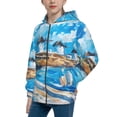thumbnail image 2 of Kdxio Greek Island Windmills Painting Pattern Kids Boys Girls Zip Up Hoodie 3D Printed Hooded Sweatshirt Hoody Coat with Pocket 7-12 Y-Small, 2 of 6