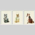 thumbnail image 3 of PixonSign Framed Wall Art Inspirational Animals Double Exposure Posters, Set of 3 Cute Pets Portrait Illustrations Wall Decor, Adhesive Canvas Prints for Home Decor - 12"x16" White, 3 of 5