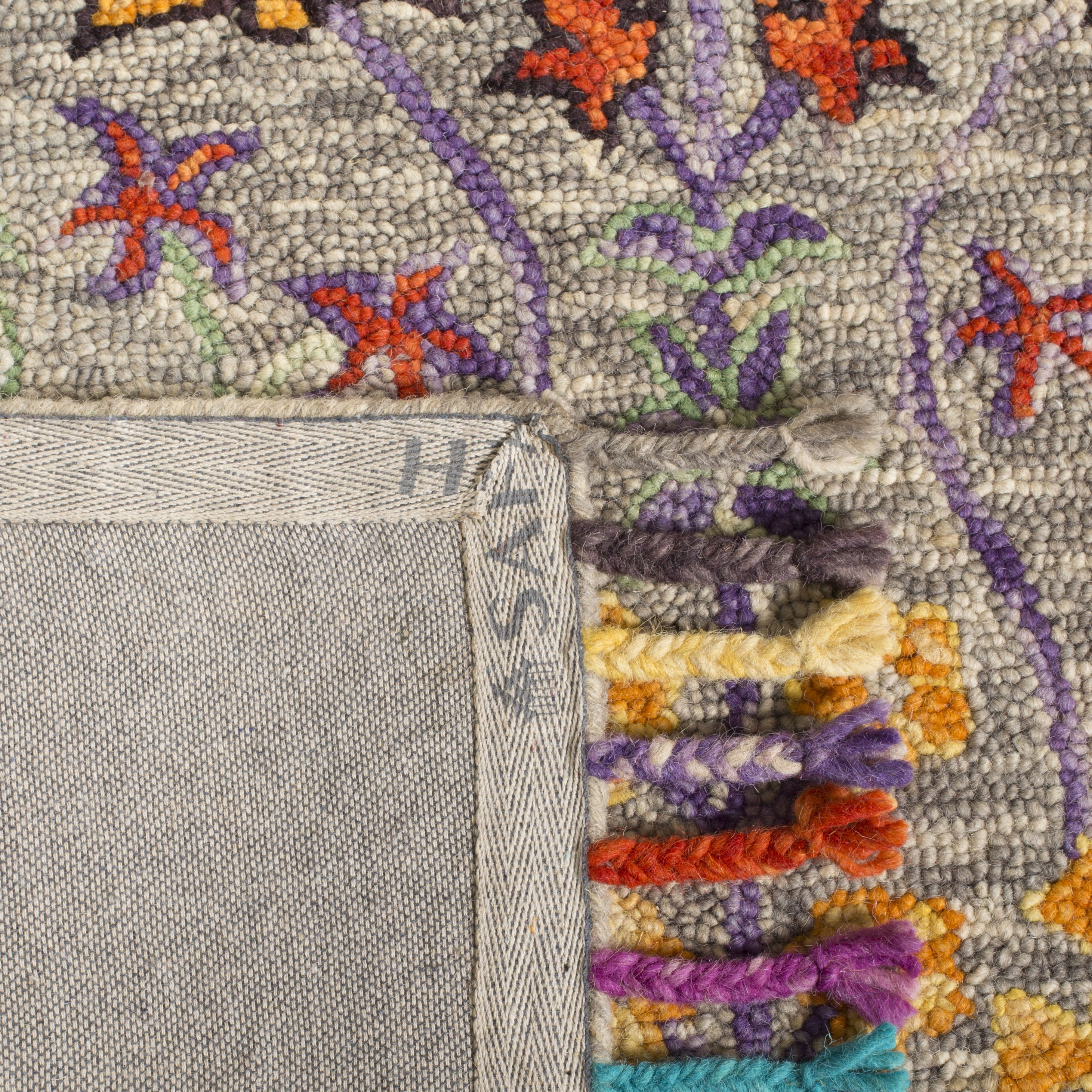 SAFAVIEH Blossom Hamilton Floral Wool Area Rug, Grey/Multi, 8' x 10'