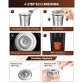 thumbnail image 3 of 4 Pack Reusable K Cups Fit for Keurig 1.0 - Stainless Steel Coffee Pod Filter, Refillable K cup Compatible with Keurig 1.0 Coffee Maker with 15mL Scoop, Cleaning Brush & 8 Rubber Ring, 3 of 7