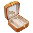thumbnail image 1 of Jewelry Storage Box Waterproof PU Leather Lockable Multi-Layer Multifunctional Fashion, Large Velvet ,Organiser Holder Case, for Rings Yellow, 1 of 8