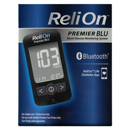 ReliOn Premier BLU Blood Glucose Monitoring (The Best Blood Sugar Testing Machine)