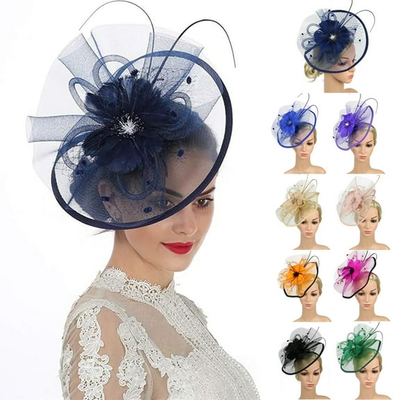 Women Girl Fascinators Hair Clip Hairpin Hat Feather Cocktail Wedding Tea Party Hat